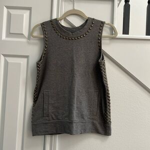 Norma Kamali Studded Sleeveless Sweatshirt